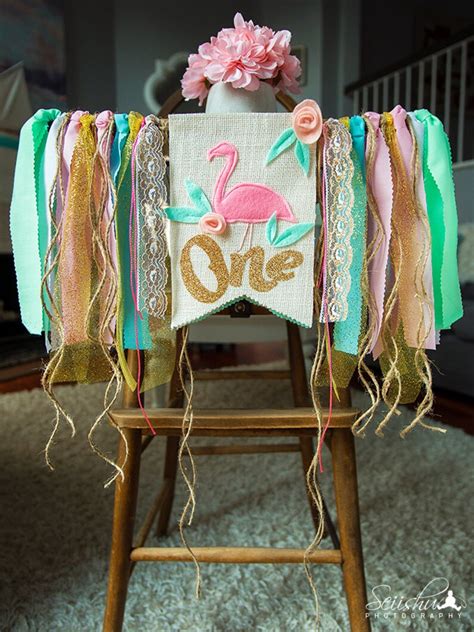 Flamingo Birthday Banner Flamingo High Chair Banner Gold Etsy