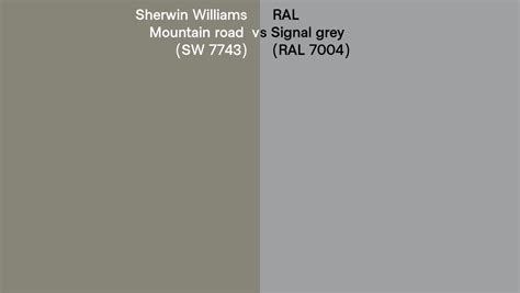 Sherwin Williams Mountain Road SW 7743 Vs RAL Signal Grey RAL 7004