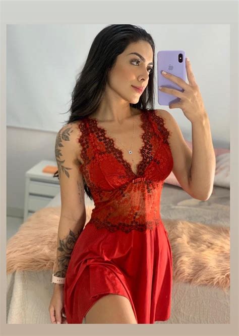 Camisola Valquiria Vermelha Voluphia Lingerie Sensual em Brasília