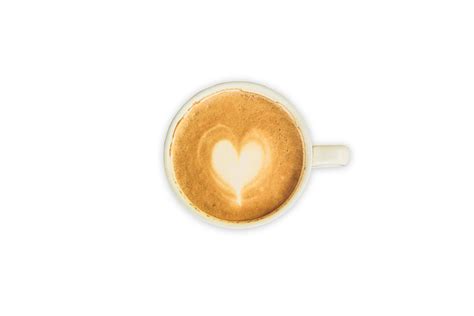 cappuccino or latte art coffee on isolated white with clipping path ...