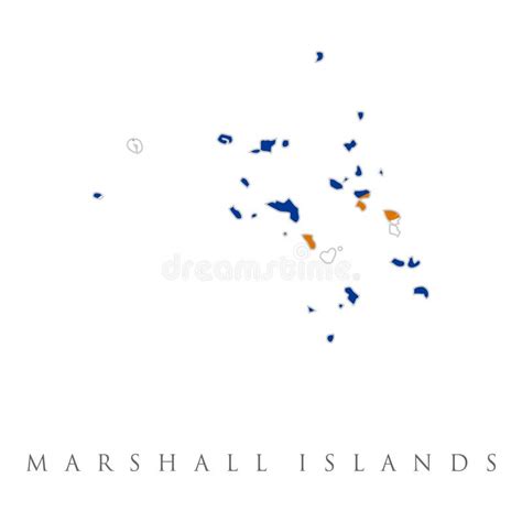 Mapa De Islas Marshall Con Bandera Aislada Sobre Fondo Blanco Un Campo