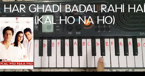 Piano Notes HAR GHADI BADAL RAHI HAI EASY PIANO NOTES