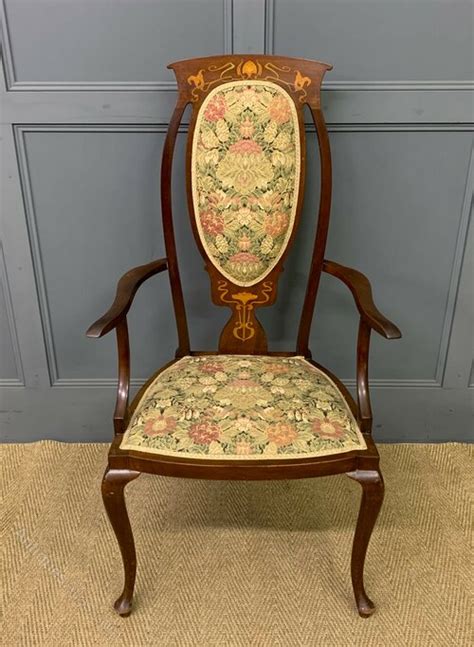 Art Nouveau Inlaid Mahogany Armchair Antiques Atlas