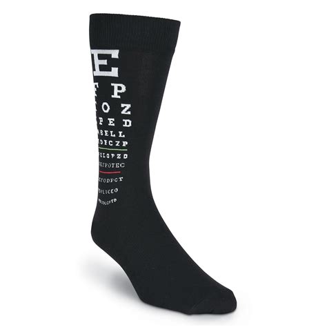 Eye Chart Black Socks Mens Optometrist Optometry The Sock Barrel