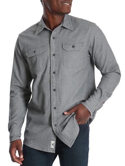 Wrangler Mens Long Sleeve Stretch Denim Shirt