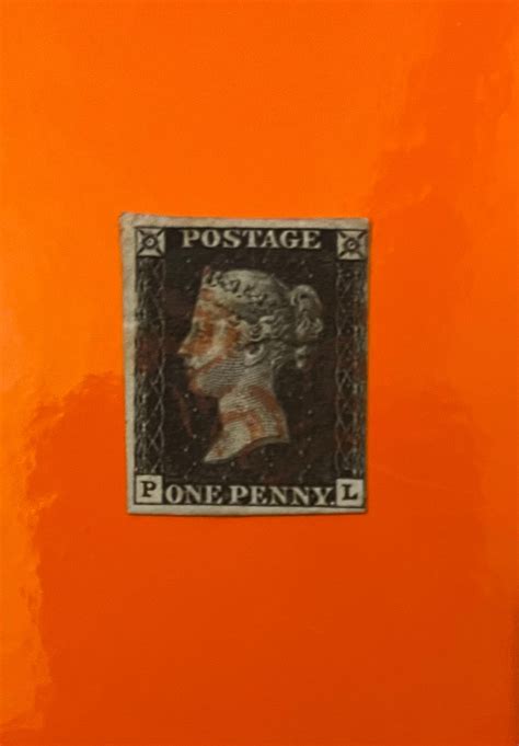 Queen Elizabeth Ii Penny Black Stamp Art Etsy