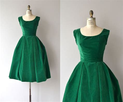 Esmeraude Velvet Dress Vintage Velvet 50s Dress 1950s Party Dress 1950s Party Dresses 1950s