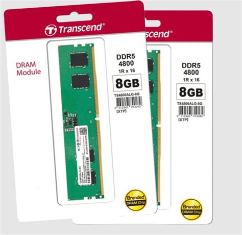 Transcend JetRam 16GB (8+8 GB) 4800MHz DDR5 Dual Channel Package - AMD ...