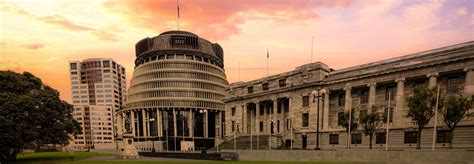 the Beehive, Wellington, New Zealand - New Zealand Parliament building ...