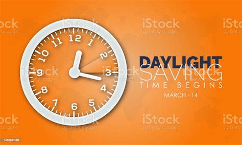 Warming Darkness Fall Concept Banner Design Of Daylight Saving Time Begins Observed On March 14