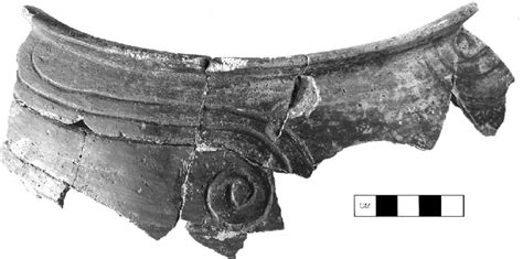 6 Ramey Incised Rim Sherd Showing Variant Of The Ramey Scroll Motif