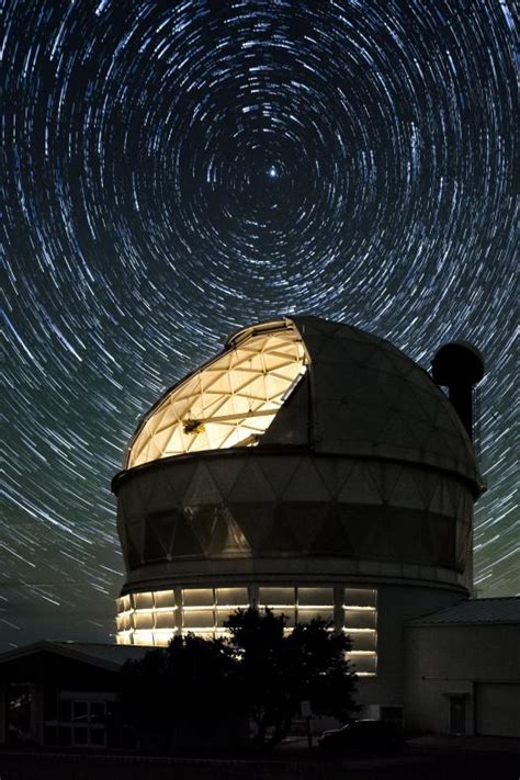 HET with Star Trails (vertical) | McDonald Observatory