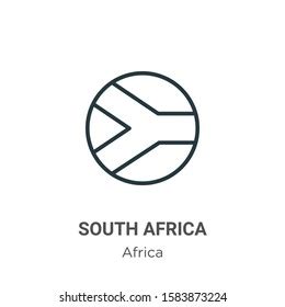 South Africa Outline Vector Icon Thin Stock Vector (Royalty Free ...