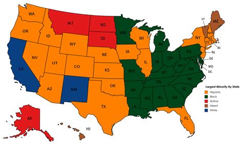 Largest Minority By U S State R Mapporn