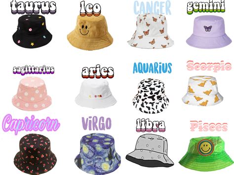 Bucket Hats For The ZODIACS Aquarius And Sagittarius Aries And