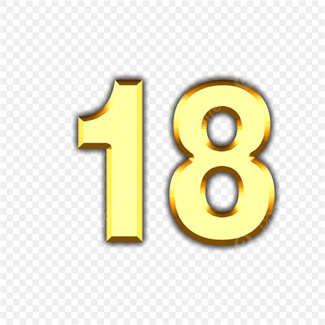 Numerical Digit Hd Transparent Numerical Digit Golden 18 Eighteen