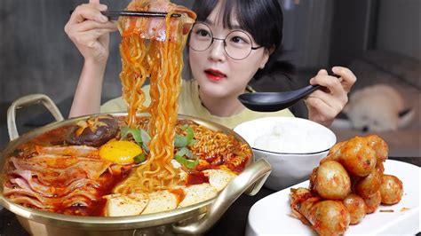 매콤칼칼 순두부라면 먹방🍜ft 알타리김치 Spicy Soft Tofu Ramyeon And Radish Kimchi Mukbang