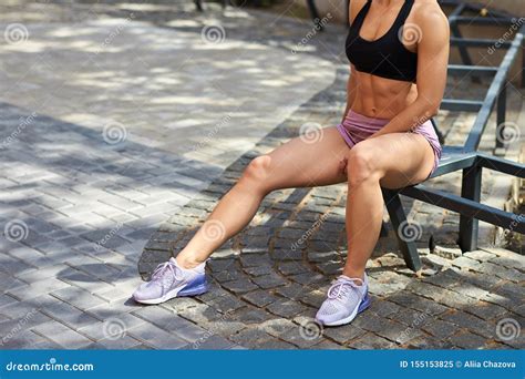 Fit Awesome Well Built Girl Having A Rest After Training Stock Image Image Of Resting Fitness