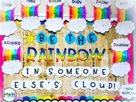 Be The Rainbow In Someone Else S Cloud Bulletin Board Writing And Craft World Kindness Day Etsy