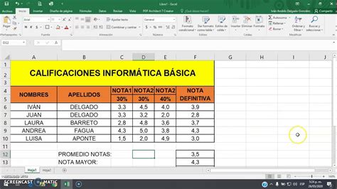 Manejo De F Rmulas B Sicas En Excel De Youtube