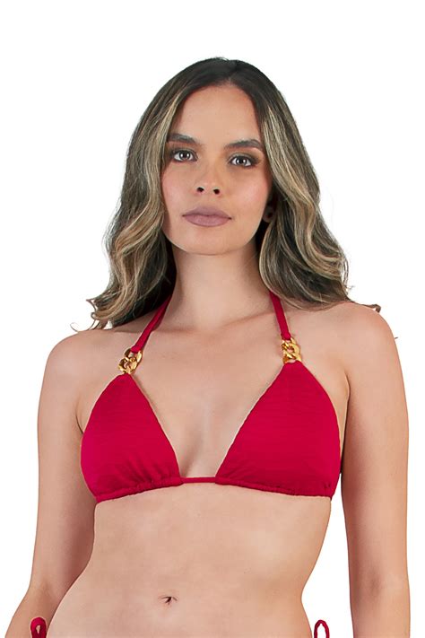 Mystical Red Texture Triangle Bikini