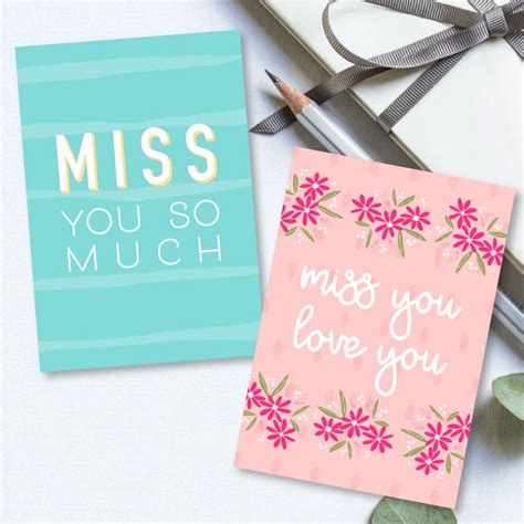 Miss You Cards Printable