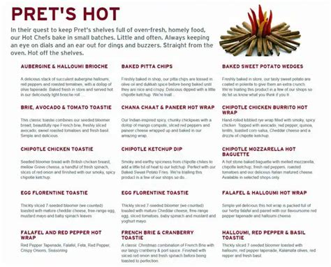 Menu At Pret A Manger Fast Food London 1 Whitehall