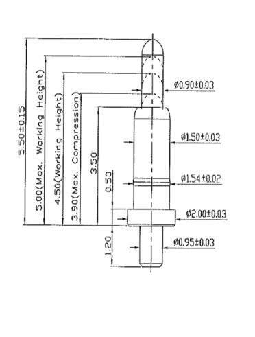 Dip Pogo Pin Mm Height Zhenghe Precision Electronics Co Ltd