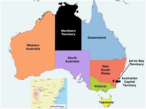 Map Of Australia States And Territories