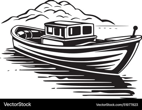 Boat Black And White Isolated Icon Royalty Free Vector