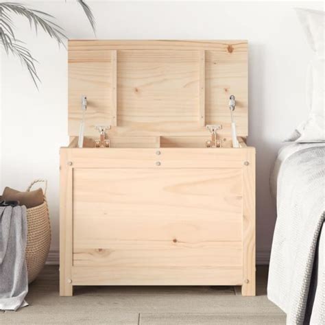 FDIT Boîte de rangement 60x32x45 5 cm Bois massif de pin