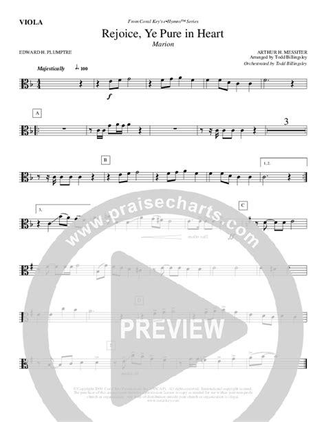 Rejoice Ye Pure In Heart Viola Sheet Music Pdf Todd Billingsley