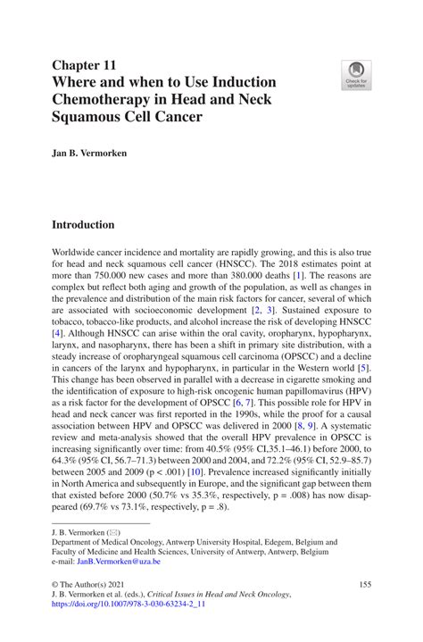 Pdf Where And When To Use Induction Chemotherapy In Head And Neck