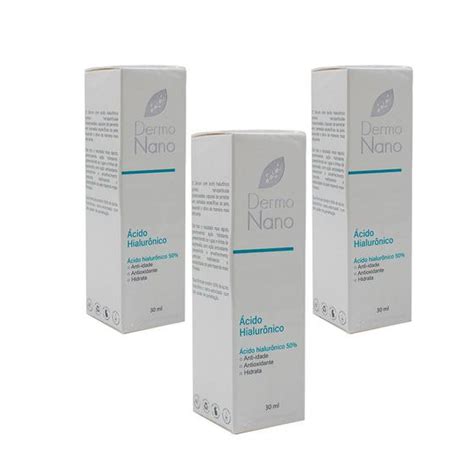 Kit 3 Sérum Ácido Hialurônico 50 Anti idade Antioxidante Gnano