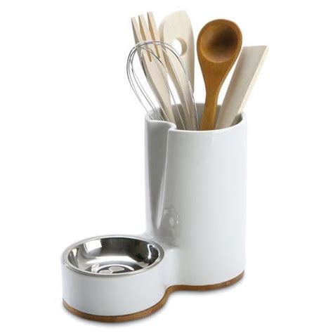 Porta mestolo Bambù porcellana Eliss Kitchenware Stilcasa Net