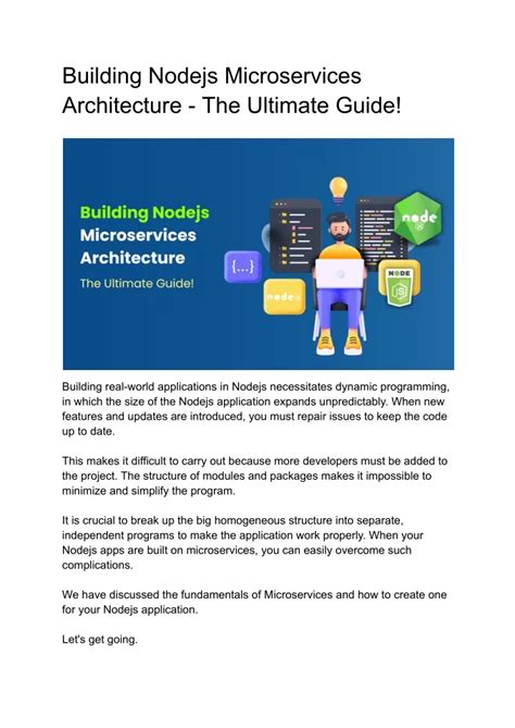 Ppt Node Js Microservices Building Scalable And Reliable Applications