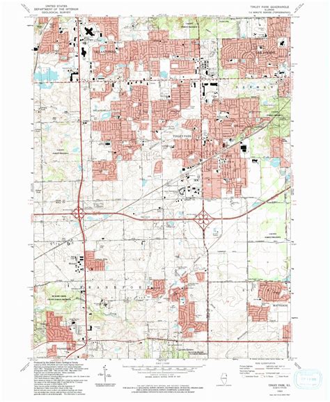 Classic USGS Tinley Park Illinois 7.5'x7.5' Topo Map – MyTopo Map Store