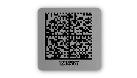 X Mm Etiketten Mit Qr Und Datamatrix Code Folie Silber