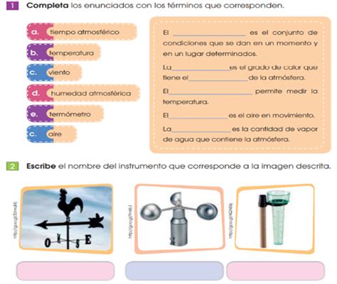 Tiempo Atmosferico Y Clima Ficha Interactiva Topworksheets