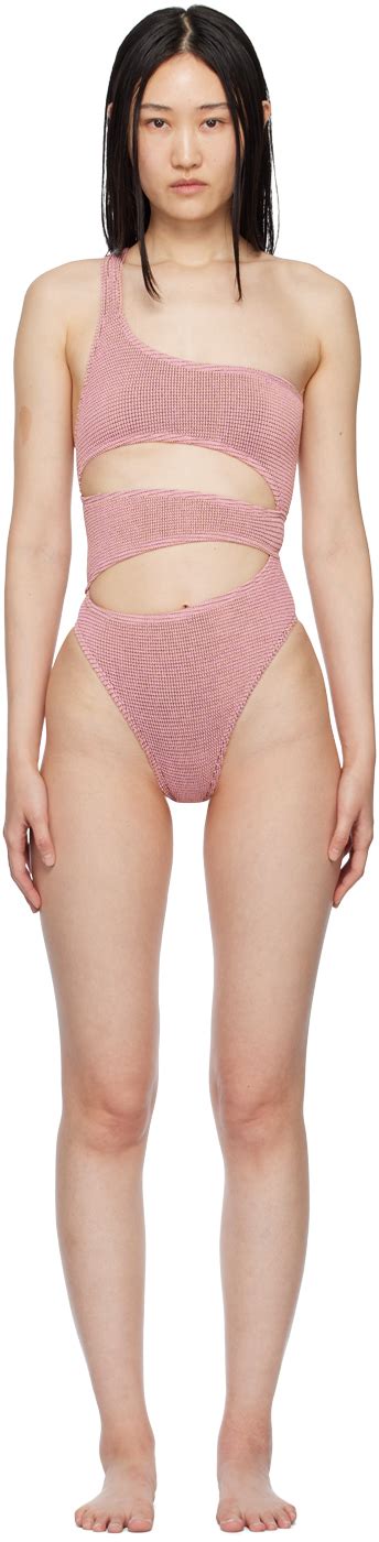 Bond Eye Pink Rico One Piece Swimsuit Ssense