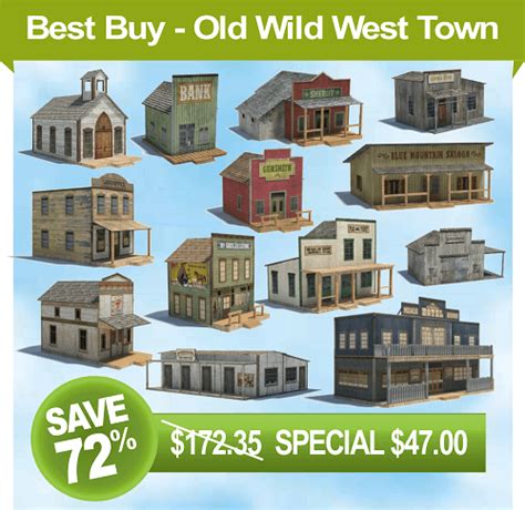 Wild West Town Pack Deal C - Model Buildings