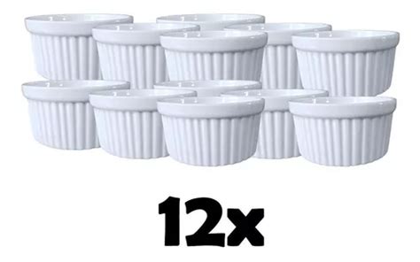 Kit 12 Ramekin Porcelana Branca 210ml Hotel Restaurante Cor Branco