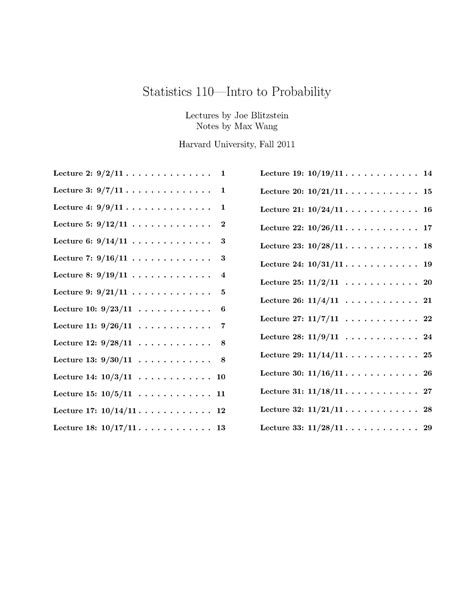 Stat Lecture Notes Complete Statistics Intro To Probability