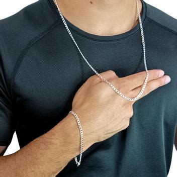 Corrente Masculina de Prata 925 Original Grumet Pulseira Cordão