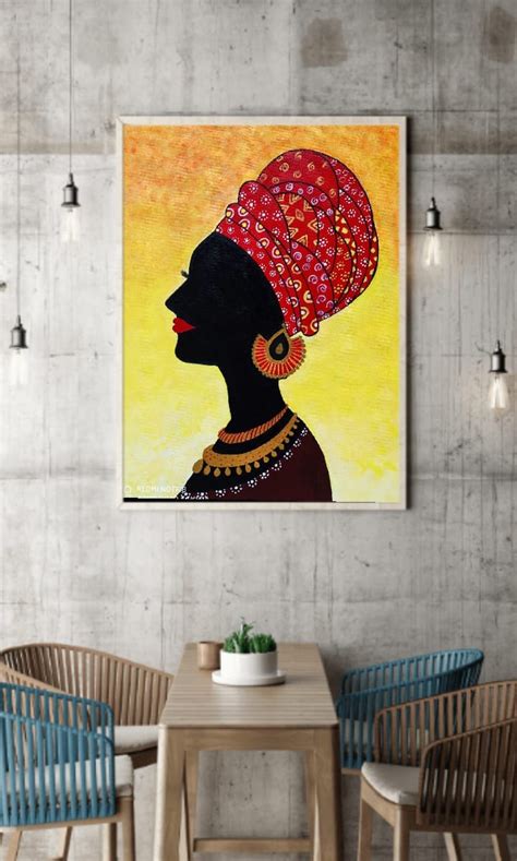 Buy African Tribal Woman Painting in India - Online African Girl Painting