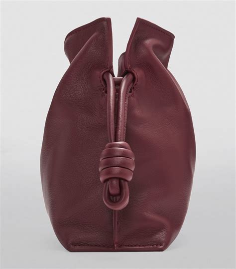 Womens Loewe Burgundy Mini Leather Flamenco Purse Harrods Uk