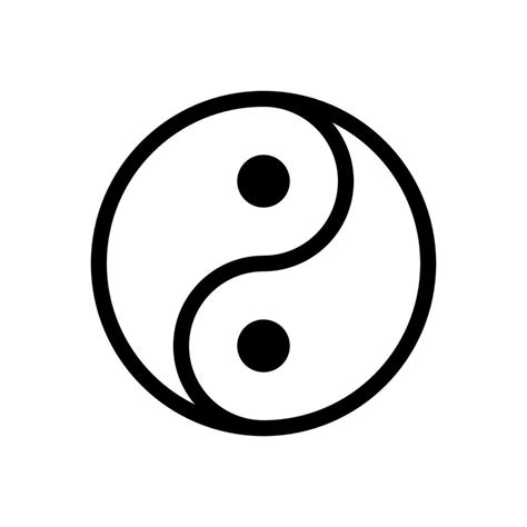 The Yin Yang Symbol Tai Chi Sign Icon In Line Style Design Isolated On White Background