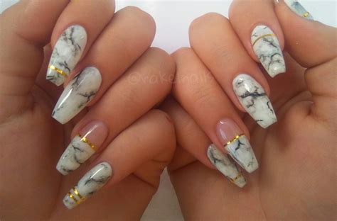 Rakel Nails Uñas De Gel Coffin Nail Art Efecto Mármol Semipermanente