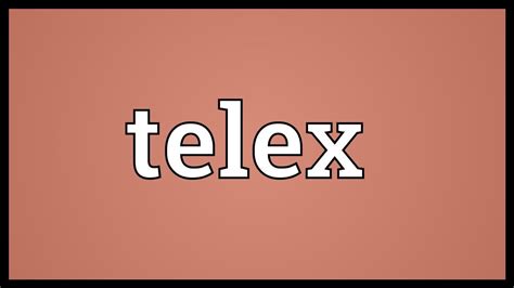 Telex Meaning - YouTube