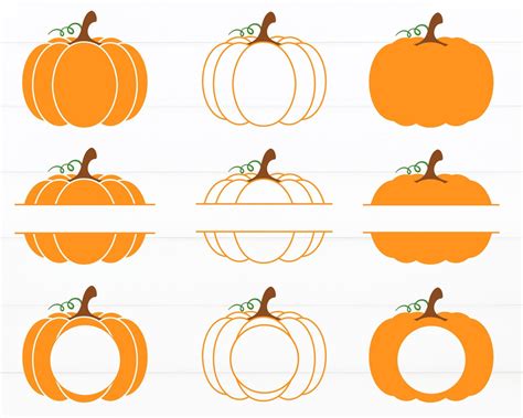 Pumpkin Svg Bundle Pumpkin Split Monogram Pumpkin Cut File Halloween